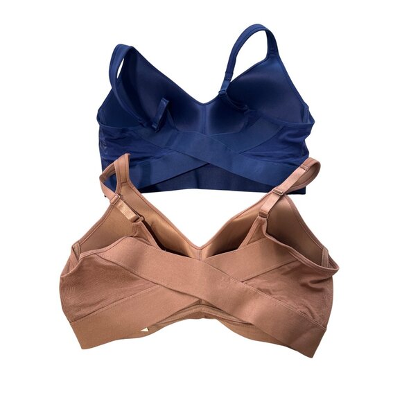 Rhonda Shear 2 Pack Molded Cup Bra with Wrap Back Size XL Mahogany Navy 646.4 - Picture 3 of 10